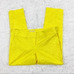 LOFT NWOT Marisa Yellow Cheetah Ankle Pants